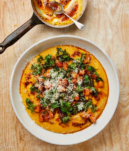 Yotam Ottolenghi’s butternut squash polenta with rosemary chilli oil.