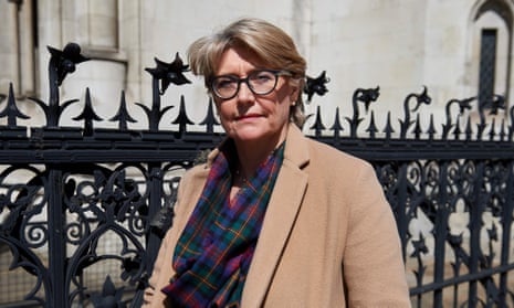 British lawyer Jacquelyn MacLennan, who is a Belgian resident, outside the high court in central London.