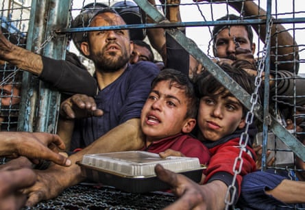 Starving Palestinians - adults and children.