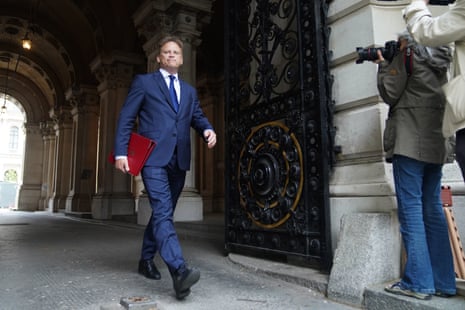 Grant Shapps arriving at Downing Street for cabinet yesterday.