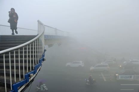 Severe air pollution in Fuyang in central China's Anhui province