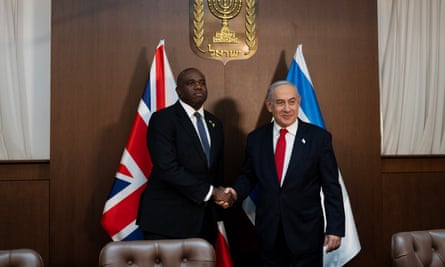 David Lammy meeting Israeli PM Benjamin Netanyahu in Jerusalem