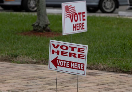 ‘Vote Here’ signs.