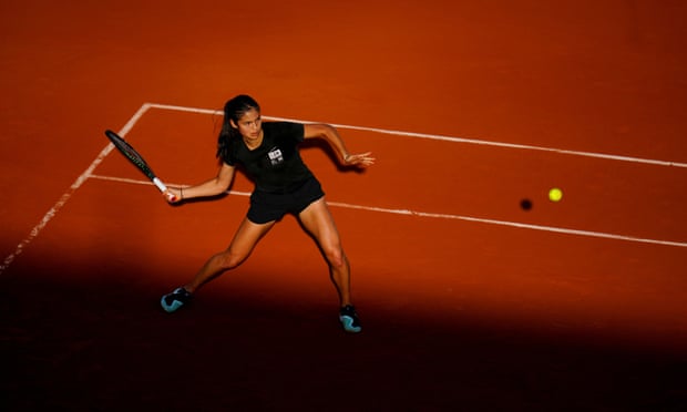 Emma Raducanu during practice at Roland Garros.