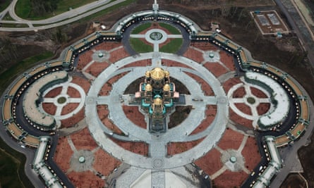 An aerial view of the cathedral.