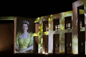 Images of the late Queen Elizabeth II are projected on to the front facade of Parliament House in Canberra after her death in September.