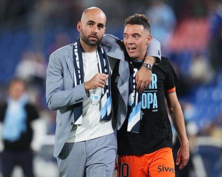 Celta’s Claudio Giráldez and Iago Aspas soak up Europa League qualification.