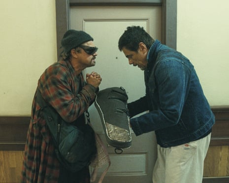 Leonardo DiCaprio and Benicio del Toro in One Battle After Another.