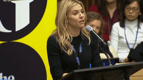 'The future will be equal': Sienna Miller speaks out at #MeToo summit – video