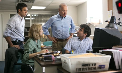 Mark Ruffalo, Rachel McAdams, Michael Keaton and Brian d’Arcy James as the Boston Globe reporters who uncovered sexual abuse allegations against priests.