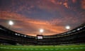 A general view of sunset over the Melbourne Cricket Ground.