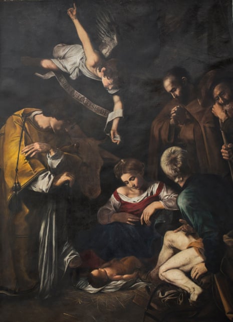 ‘You’d need two people with a ladder to get it’ … a recreation of the stolen Caravaggio Nativity.