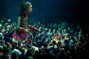 The Roundhouse in Chalk Farm hosted Little Amal’s 10th birthday party on Sunday evening, with appearances by Michael Rosen, Anoushka Shankar, Lowkey, Taiwan, Inua Ellams, ESKA and Hassan Akkad