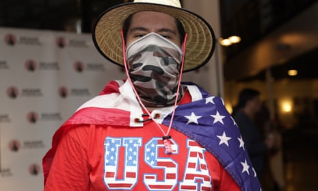 A man attending an event hosted by the Miami Young Republicans and Latinos for Trump. 