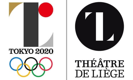 Tokyo 2020 logo designed by Kenjiro Sano (left) and Théâtre de Liège logo designed by Olivier Debie.