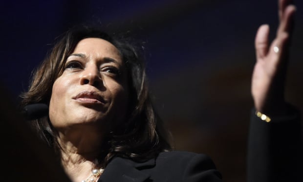Kamala Harris said the tweets violated terms barring targeted harassment.