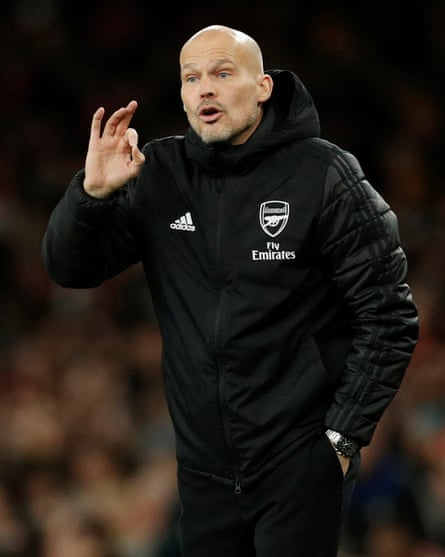 Ljungberg in charge at the Emirates for Arsenal’s match against Manchester City in 2019.