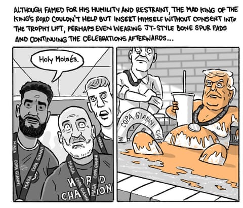 David Squires on … trophy-loving Trump crashing Chelsea’s Club World Cup party, panel 3