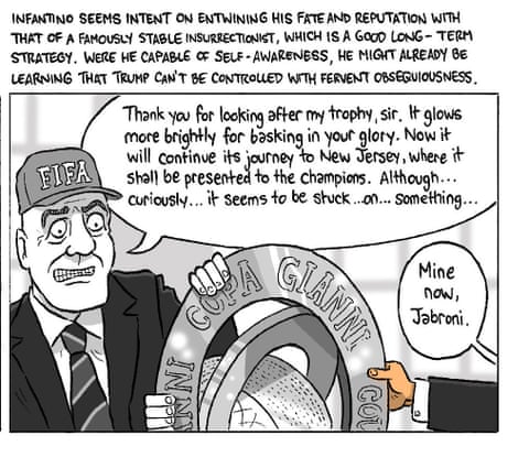 David Squires on … trophy-loving Trump crashing Chelsea’s Club World Cup party, panel 8