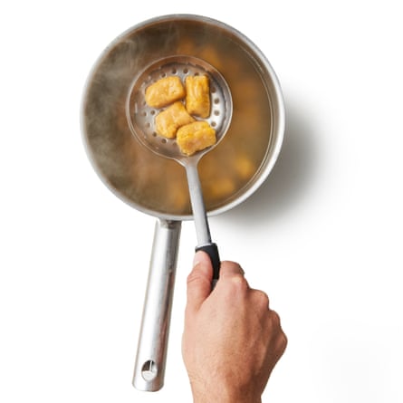 Felicity Cloake’s perfect pumpkin gnocchi. Boil the gnocchi until they rise to the surface.