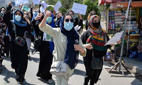 Afghan women during an anti-Pakistan protest rally, near the Pakistan embassy in Kabul