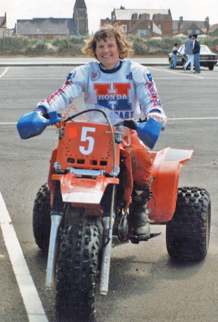 Wolff on three wheels in her racing days.