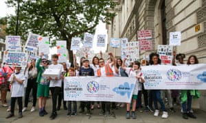 Protesters in London in May, demanding action to address the crisis in special educational needs.