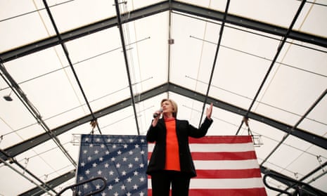Hillary Clinton speaks during a campaign rally in Syracuse, New York. The state holds its primary election on 19 April. 