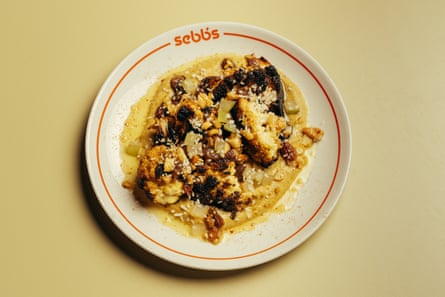 Grilled coronation cauliflower, cashew and raisins at Sebb’s, Glasgow: ‘An absolute stonking triumph’.