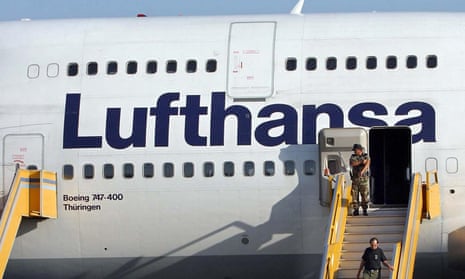 A Lufthansa Boeing 747. 