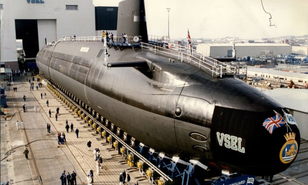 HMS Vanguard, built to carry Trident and stationed at Faslane in Scotland