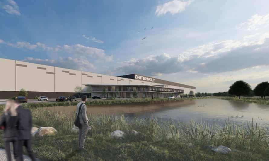 An artist impression of the Britishvolt factory in Northumberland.