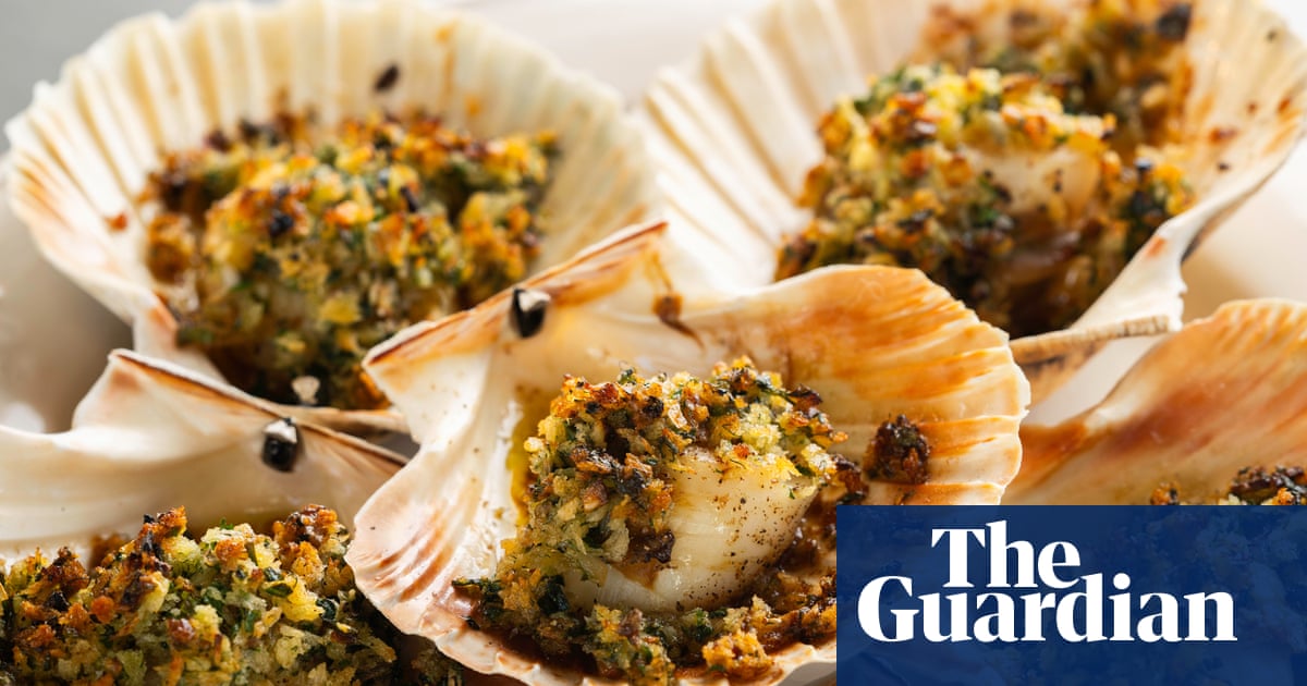 Mark Hix’s recipe for baked scallops with a herb crust