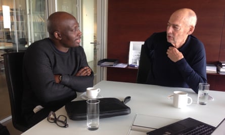 Kunlé Adeyemi and Rem Koolhaas at the OMA offices in Rotterdam