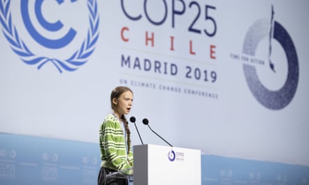 Greta Thunberg at Cop25 in Madrid in 2019