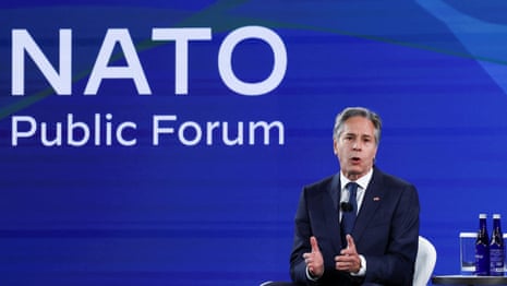 Blinken and Stoltenberg join world leaders at Nato public forum – watch live