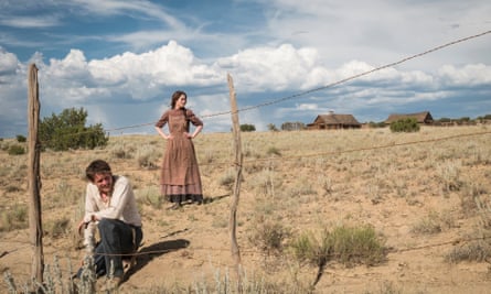 Actors Michelle Dockery and  Jack O’Connell in the Netflix series Godless