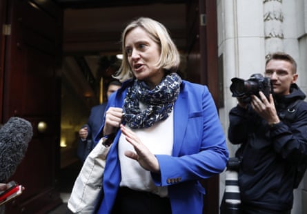 Amber Rudd speaks to the media