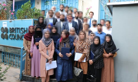 Joseph Seaton of the British Council with Afghan teachers in 2019