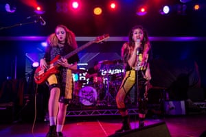 Nova Twins performing at Rockaway Beach festival.