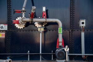 Pipes running off one of the 3m-litre tanks