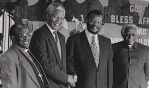 1993: (From left) Stanley Mogoba, Nelson Mandela, Gatsha Buthelezi and Desmond Tutu in Johannesburg