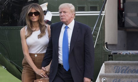 Melania and Donald Trump arriving at the White House last week.