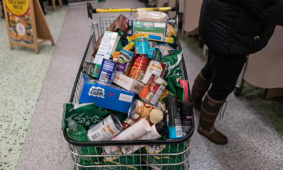 Donations from Morrisons supermarket for a food bank.