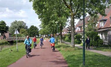 A cycle route in Houten, a Dutch new town near Utrecht
