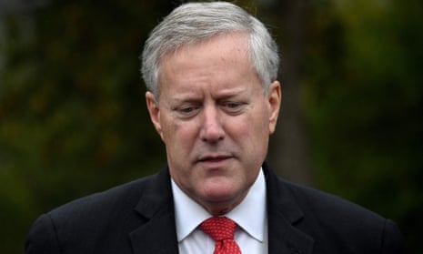Mark Meadows speaks to the media at the White House in Washington, DC