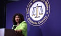 Alameda County District Attorney Pamela Price announces involuntary manslaughter charges against three Alameda Police Officers for the in-custody death of Mario Gonzalez, Wednesday, April 17, 2024 in Oakland, Calif. (Scott Strazzante/San Francisco Chronicle via AP)