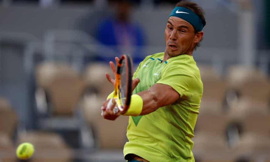 Spain’s Rafael Nadal in action during his quarter-final match against Serbia’s Novak Djokovic.