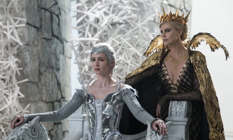 Literally turned into an ice queen by the death of her daughter … Emily Blunt, left, and Charlize Theron in The Huntsman: Winter’s War.