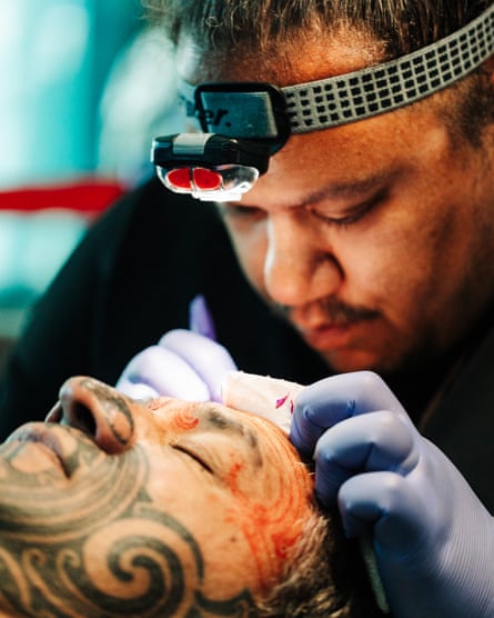 A tattoo in progress